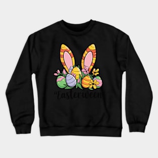 Easterween Bunny Ears and Eggs Festive Holiday Design Crewneck Sweatshirt